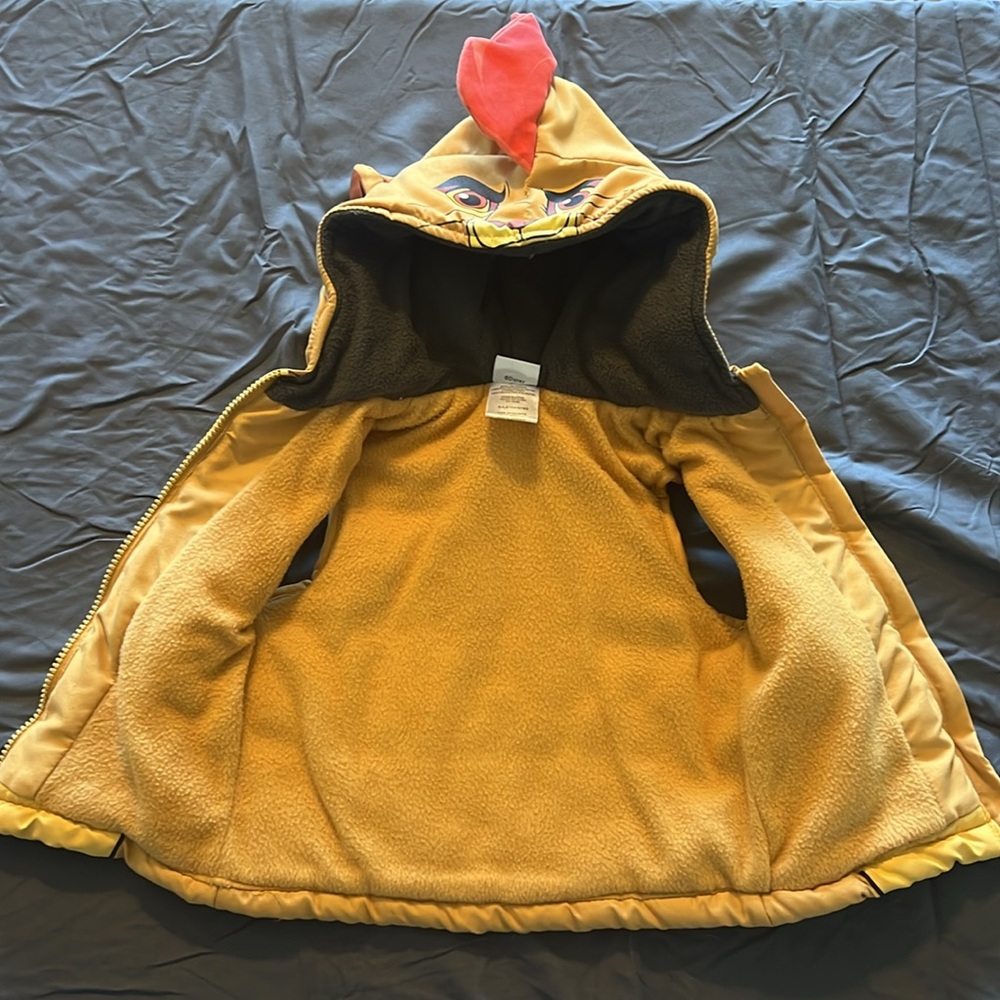 Disney Lion King Fleece Lined Hooded Vest Costume Toddler Size 2T Warm Outerwear - Picture 5 of 8